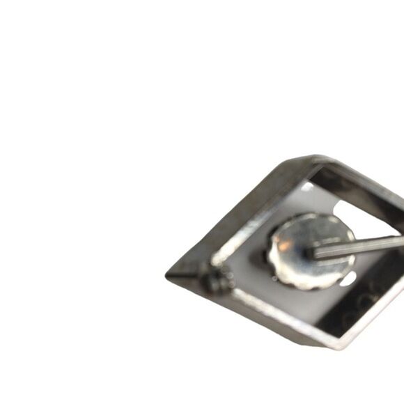 Tiger’s Eye Brooch Pin Geometric Silver Tone Acadamia 1970’s Vintage - Picture 5 of 8